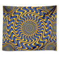 Blue And Yellow Motion Illusion Print Tapestry