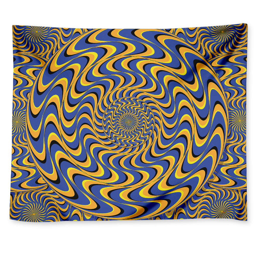 Blue And Yellow Motion Illusion Print Tapestry