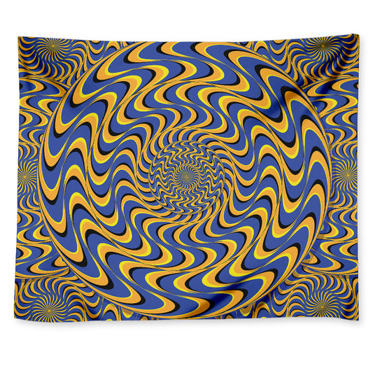 Blue And Yellow Motion Illusion Print Tapestry
