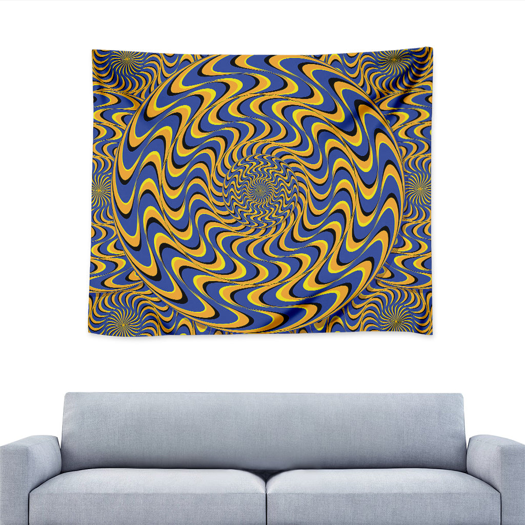 Blue And Yellow Motion Illusion Print Tapestry