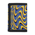 Blue And Yellow Motion Illusion Print Trifold Wallet