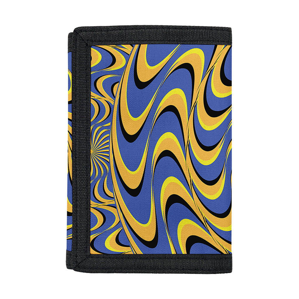 Blue And Yellow Motion Illusion Print Trifold Wallet