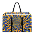 Blue And Yellow Motion Illusion Print Utility Tote Bag