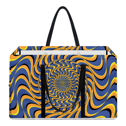 Blue And Yellow Motion Illusion Print Utility Tote Bag