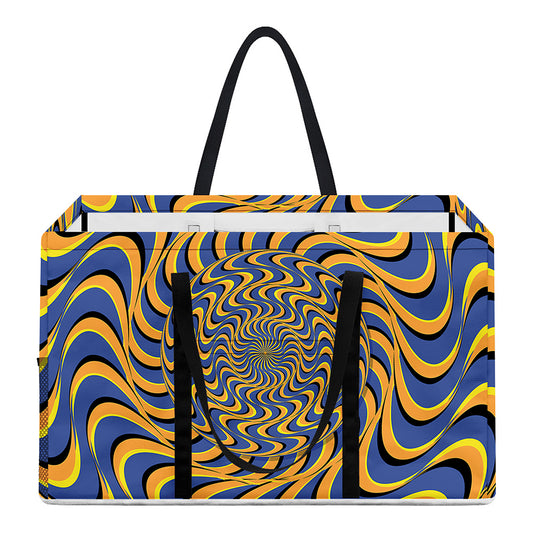 Blue And Yellow Motion Illusion Print Utility Tote Bag