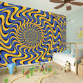 Blue And Yellow Motion Illusion Print Wall Sticker