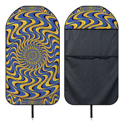 Blue And Yellow Motion Illusion Print Waterproof Car Seat Cover