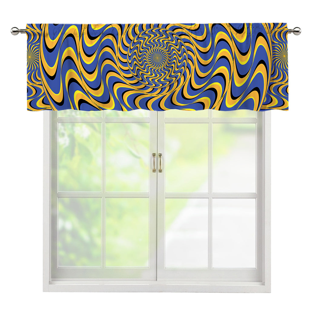 Blue And Yellow Motion Illusion Print Window Valance