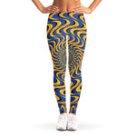 Blue And Yellow Motion Illusion Print Women's Leggings