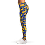 Blue And Yellow Motion Illusion Print Women's Leggings