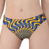 Blue And Yellow Motion Illusion Print Women's Panties