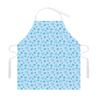 Blue Animal Paw Pattern Print Adjustable Apron