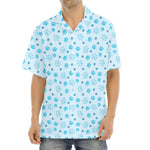 Blue Animal Paw Pattern Print Aloha Shirt
