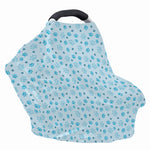 Blue Animal Paw Pattern Print Baby Seat Cover