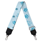 Blue Animal Paw Pattern Print Bag Strap