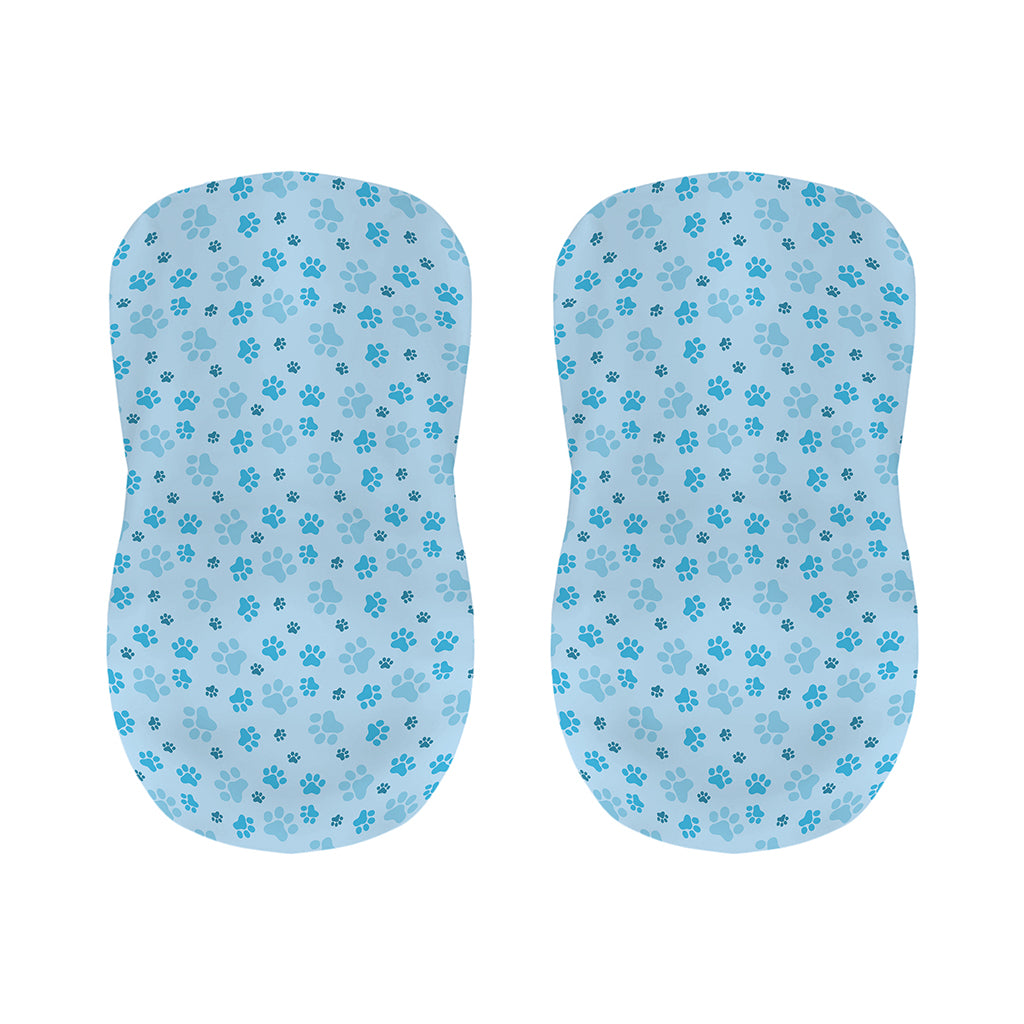 Blue Animal Paw Pattern Print Bar Stool Covers