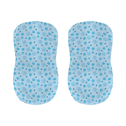 Blue Animal Paw Pattern Print Bar Stool Covers