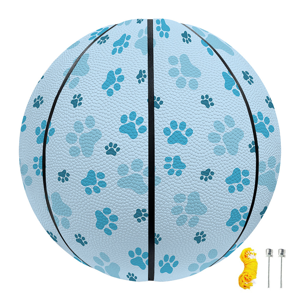 Blue Animal Paw Pattern Print Basketball