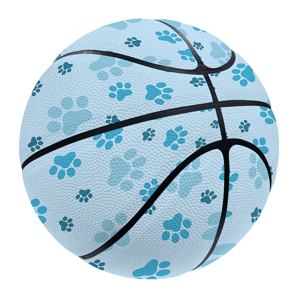 Blue Animal Paw Pattern Print Basketball