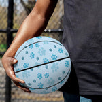 Blue Animal Paw Pattern Print Basketball