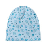 Blue Animal Paw Pattern Print Beanie