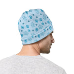 Blue Animal Paw Pattern Print Beanie
