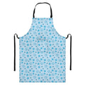 Blue Animal Paw Pattern Print Bib Apron With Pocket