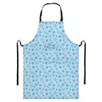 Blue Animal Paw Pattern Print Bib Apron With Pocket