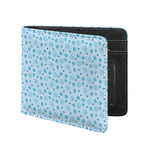 Blue Animal Paw Pattern Print Bifold Wallet