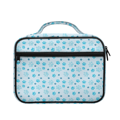 Blue Animal Paw Pattern Print Briefcase Bible Bag