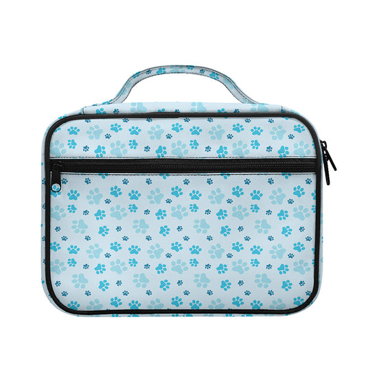 Blue Animal Paw Pattern Print Briefcase Bible Bag