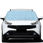 Blue Animal Paw Pattern Print Car Windshield Snow Cover