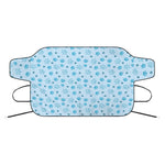 Blue Animal Paw Pattern Print Car Windshield Snow Cover
