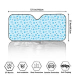 Blue Animal Paw Pattern Print Car Windshield Sun Shade