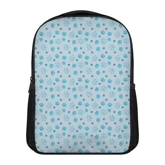 Blue Animal Paw Pattern Print Casual Backpack