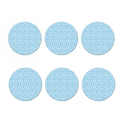 Blue Animal Paw Pattern Print Coaster Set