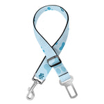 Blue Animal Paw Pattern Print Dog Seat Belt