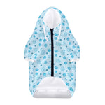 Blue Animal Paw Pattern Print Dog Zip Up Hoodie