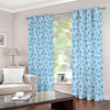 Blue Animal Paw Pattern Print Extra Wide Grommet Curtains