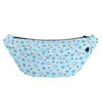 Blue Animal Paw Pattern Print Fanny Pack