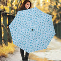 Blue Animal Paw Pattern Print Foldable Umbrella
