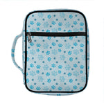Blue Animal Paw Pattern Print Front Pocket Bible Bag