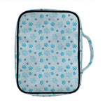 Blue Animal Paw Pattern Print Front Pocket Bible Bag