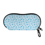 Blue Animal Paw Pattern Print Glasses Case