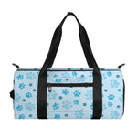 Blue Animal Paw Pattern Print Gym Bag