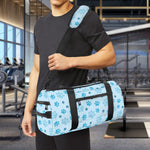 Blue Animal Paw Pattern Print Gym Bag
