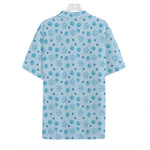 Blue Animal Paw Pattern Print Hawaiian Shirt