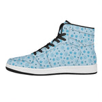 Blue Animal Paw Pattern Print High Top Leather Sneakers