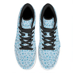 Blue Animal Paw Pattern Print High Top Leather Sneakers