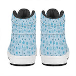 Blue Animal Paw Pattern Print High Top Leather Sneakers